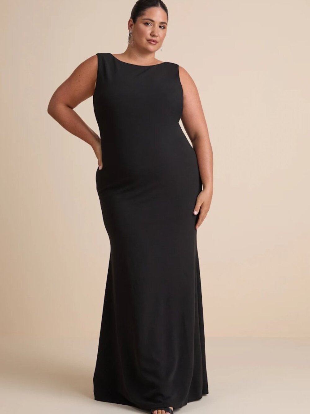 Lulus Love In Your Eyes Black Knotted Mermaid Maxi Dress Size 1X